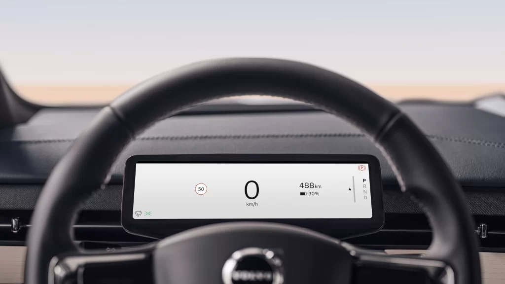Volvo EX90 med oversiktlig digital førerdisplay
