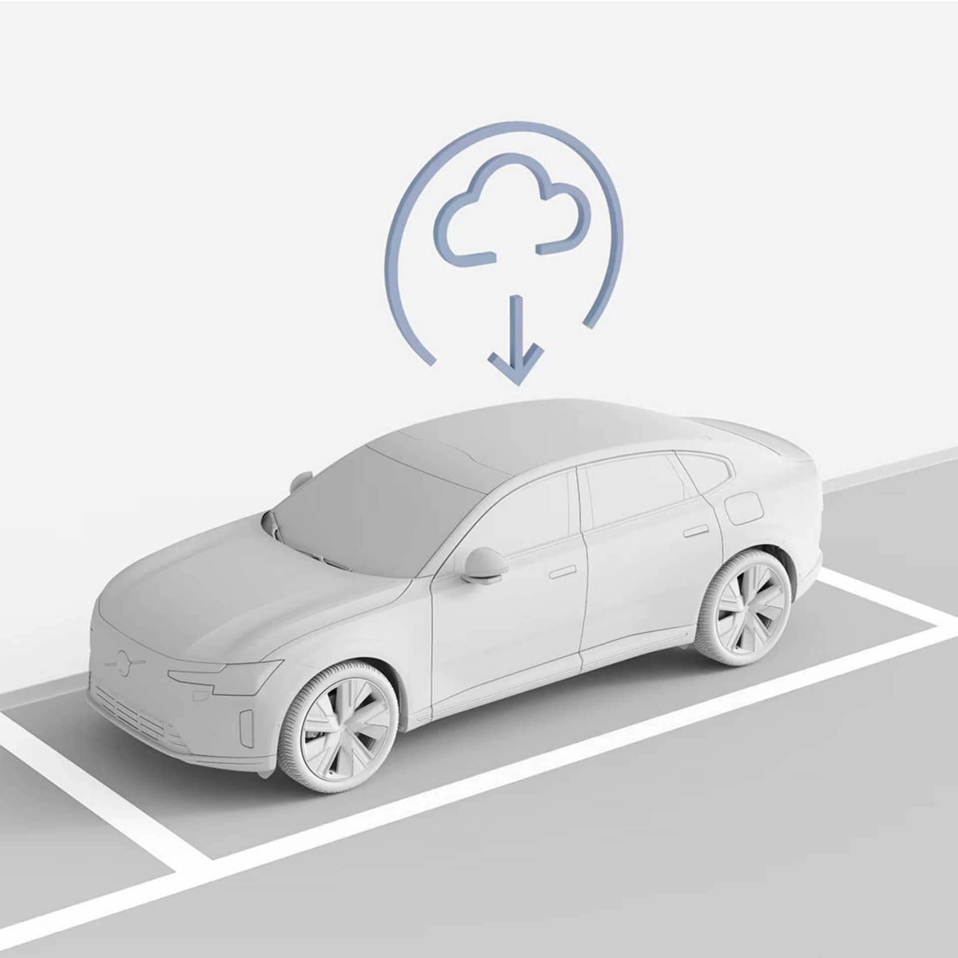 Volvo ES90 app med batteristatus og rekkevidde