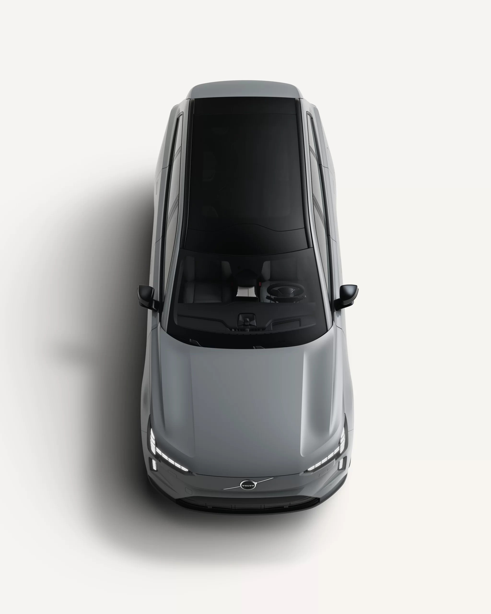 Volvo EX90 sett ovenfra – elegant design med panoramatak